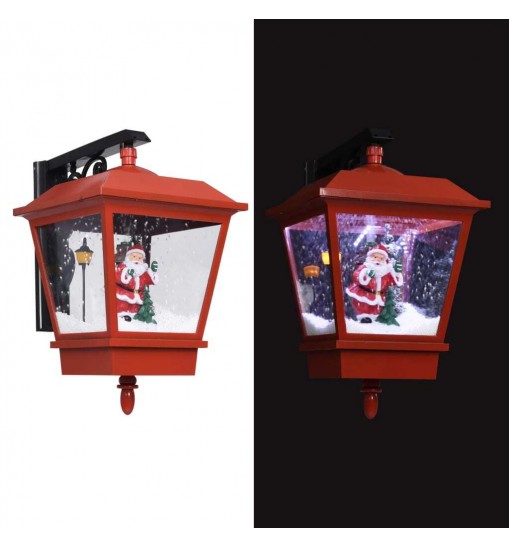 vidaXL Christmas Wall Lamp with LED Lights and Santa Red 15.7"x10.6"x17.7"