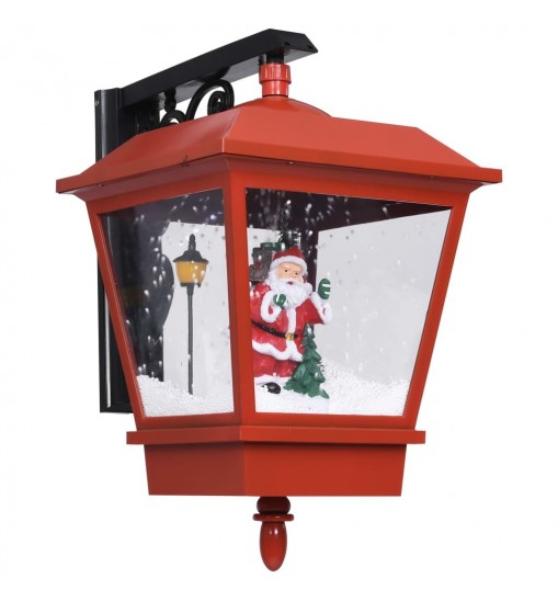 vidaXL Christmas Wall Lamp with LED Lights and Santa Red 15.7"x10.6"x17.7"