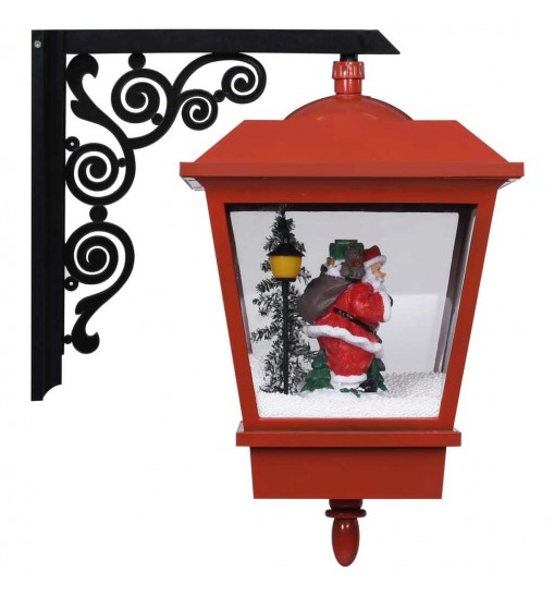 vidaXL Christmas Wall Lamp with LED Lights and Santa Red 15.7"x10.6"x17.7"