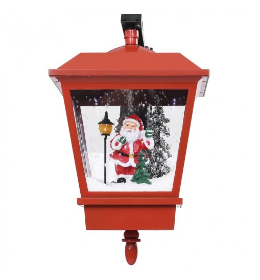 vidaXL Christmas Wall Lamp with LED Lights and Santa Red 15.7"x10.6"x17.7"