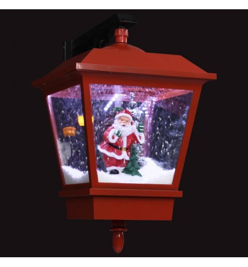 vidaXL Christmas Wall Lamp with LED Lights and Santa Red 15.7"x10.6"x17.7"