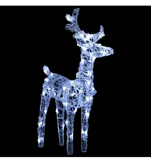 vidaXL Reindeers & Sleigh Christmas Decoration 160 LEDs 51.2" Acrylic