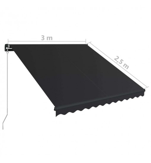 vidaXL Manual Retractable Awning 118.1"x98.4" Anthracite