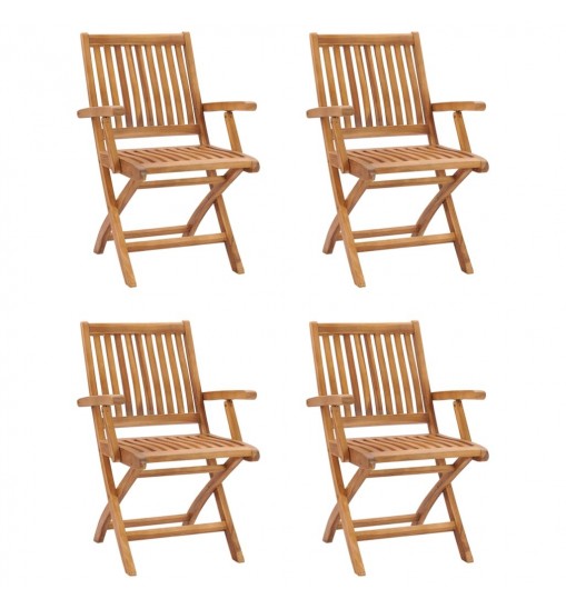 vidaXL 5 Piece Patio Dining Set Solid Teak Wood