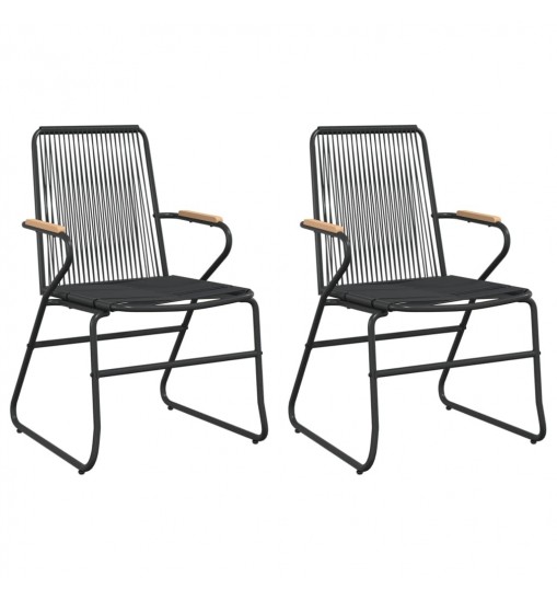 vidaXL 3 Piece Patio Dining Set Black PVC Rattan