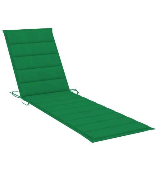 vidaXL Sun Lounger with  Table and Cushion Solid Teak Wood