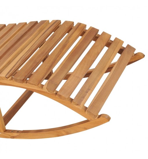 vidaXL Rocking Sun Lounger with Cushion Solid Teak Wood