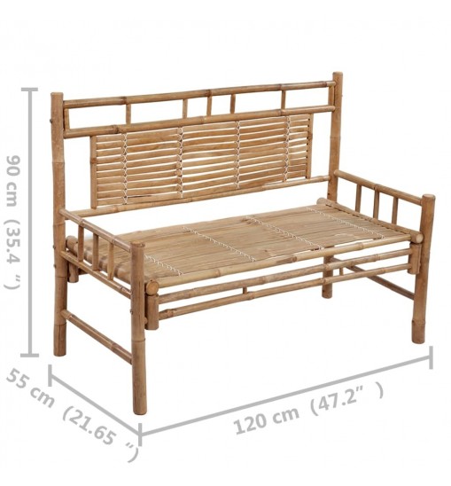 vidaXL Patio Bench with Cushion 47.2" Bamboo