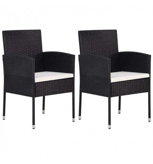 vidaXL 3 Piece Patio Dining Set Black