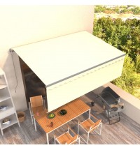 vidaXL Manual Retractable Awning with Blind 13.1'x9.8' Cream