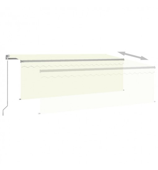 vidaXL Manual Retractable Awning with Blind 13.1'x9.8' Cream