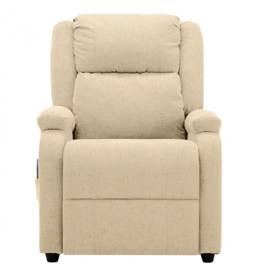 vidaXL Massage Recliner Cream Fabric