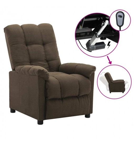 vidaXL Recliner Brown Fabric