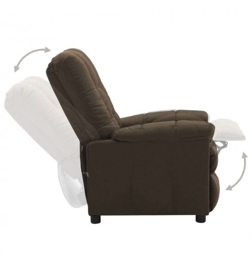 vidaXL Recliner Brown Fabric