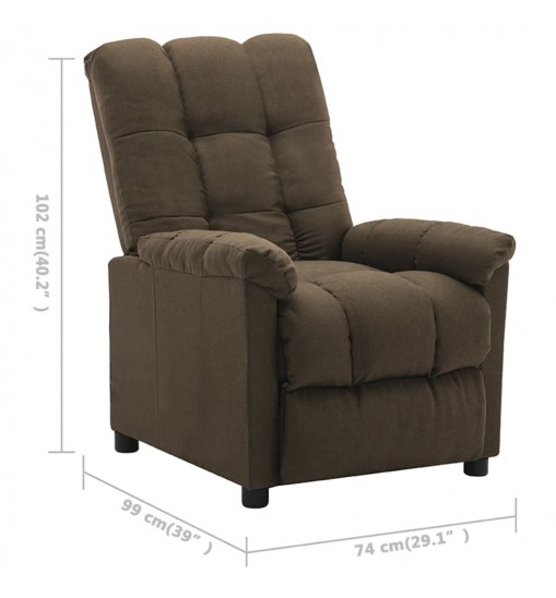 vidaXL Recliner Brown Fabric