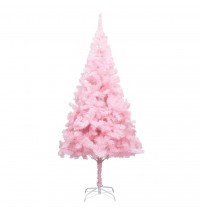 vidaXL Artificial Christmas Tree with LEDs&Stand Pink 82.7" PVC