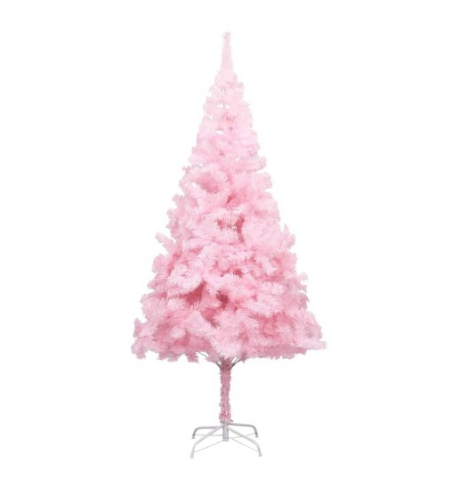 vidaXL Artificial Christmas Tree with LEDs&Stand Pink 82.7" PVC