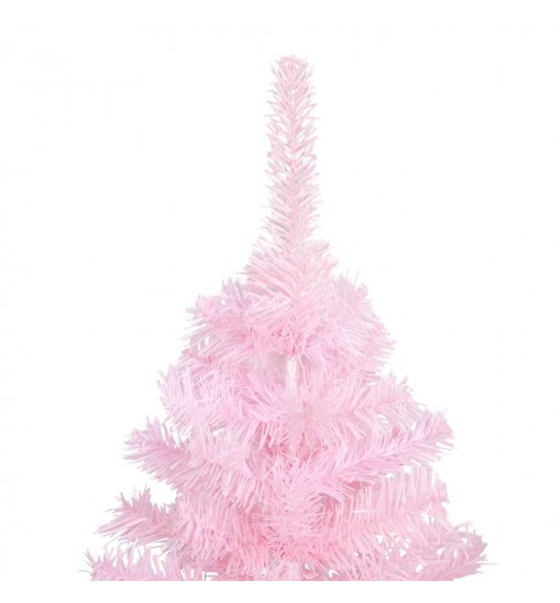 vidaXL Artificial Christmas Tree with LEDs&Stand Pink 82.7" PVC