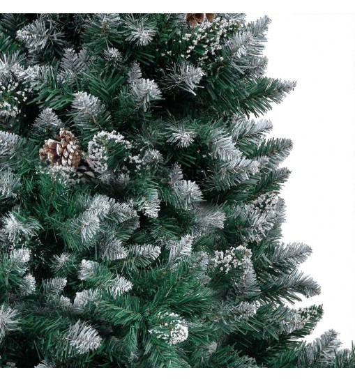 vidaXL Artificial Christmas Tree LEDs&Pine Cones&White Snow 70.9"