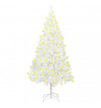 vidaXL Artificial Christmas Tree with LEDs&Thick Branches White 82.7"