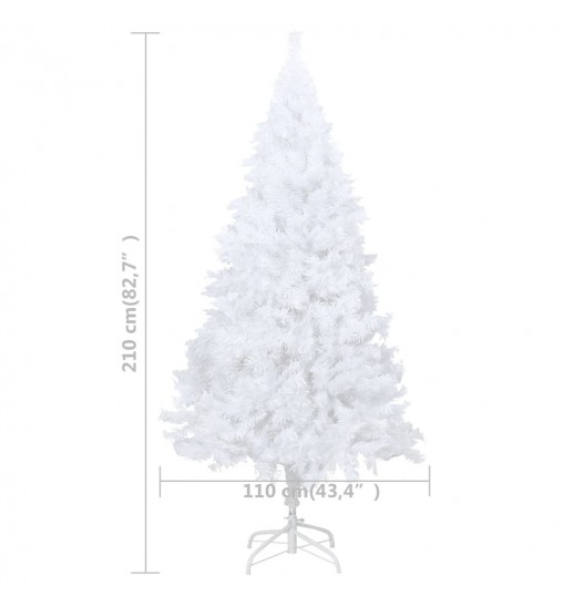 vidaXL Artificial Christmas Tree with LEDs&Thick Branches White 82.7"