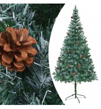 vidaXL Artificial Christmas Tree with LEDs&Ball Set&Pinecones 82.7"