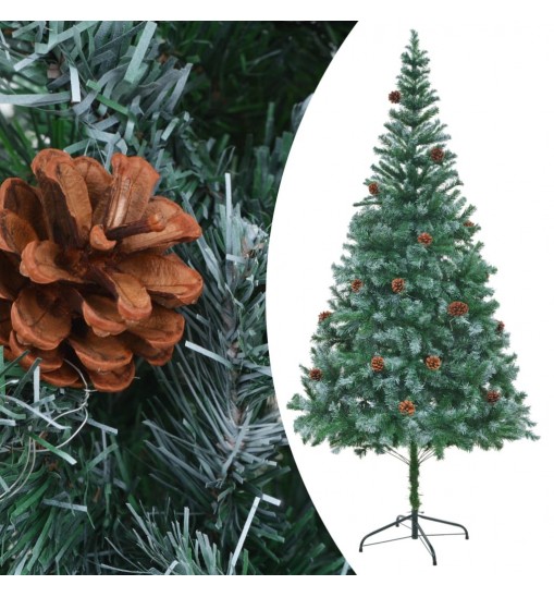 vidaXL Artificial Christmas Tree with LEDs&Ball Set&Pinecones 82.7"