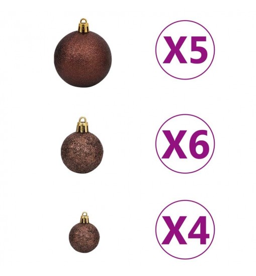 vidaXL Artificial Christmas Tree with LEDs&Ball Set&Pinecones 59.1"