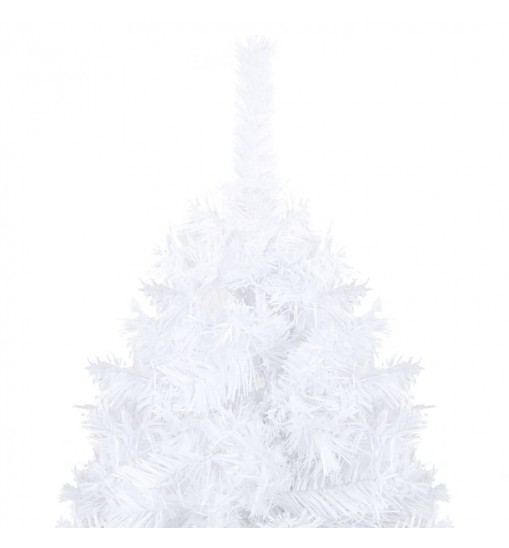 vidaXL Artificial Christmas Tree with LEDs&Ball Set White 82.7" PVC