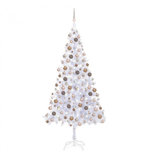 vidaXL Artificial Christmas Tree with LEDs&Ball Set 82.7" 910 Branches