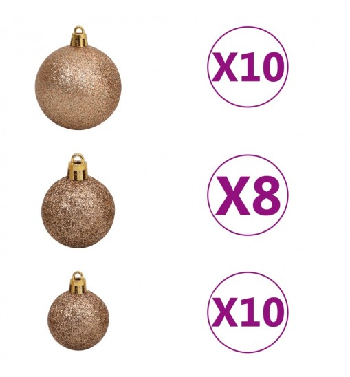 vidaXL Artificial Christmas Tree with LEDs&Ball Set 82.7" 910 Branches