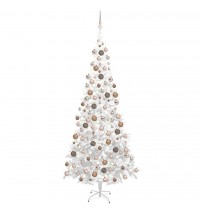 vidaXL Artificial Christmas Tree with LEDs&Ball Set L 94.5" White