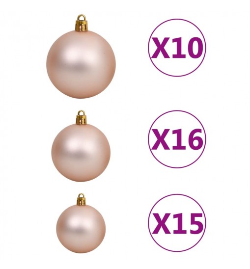 vidaXL Artificial Christmas Tree with LEDs&Ball Set L 94.5" White