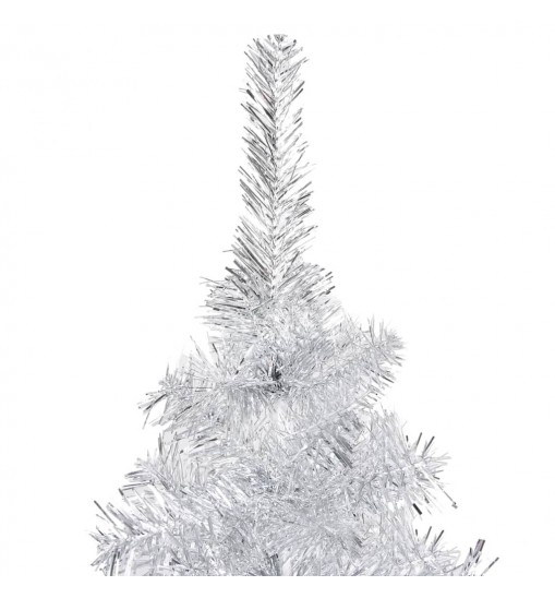 vidaXL Artificial Christmas Tree with LEDs&Ball Set Silver 94.5" PET