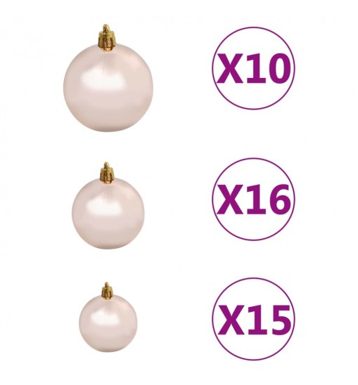 vidaXL Artificial Christmas Tree with LEDs&Ball Set Silver 94.5" PET