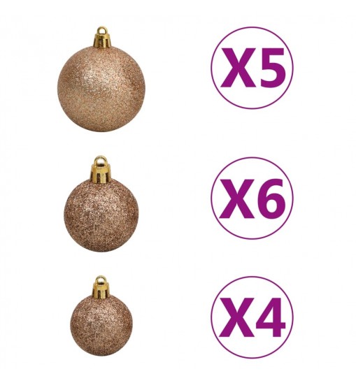 vidaXL Frosted Christmas Tree with LEDs&Ball Set Pinecones 59.1"