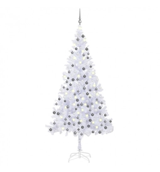 vidaXL Artificial Christmas Tree with LEDs&Ball Set 82.7" 910 Branches