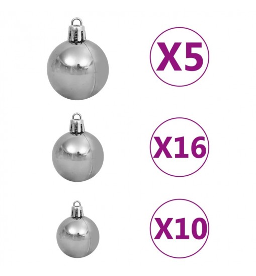 vidaXL Artificial Christmas Tree with LEDs&Ball Set 82.7" 910 Branches