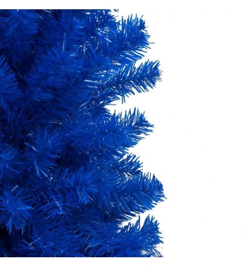 vidaXL Artificial Christmas Tree with LEDs&Ball Set Blue 82.7" PVC