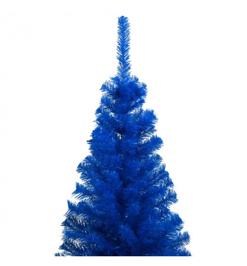 vidaXL Artificial Christmas Tree with LEDs&Ball Set Blue 82.7" PVC