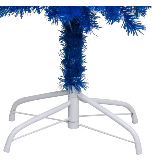 vidaXL Artificial Christmas Tree with LEDs&Ball Set Blue 82.7" PVC