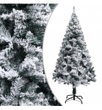 vidaXL Artificial Christmas Tree with LEDs&Flocked Snow Green 82.7"