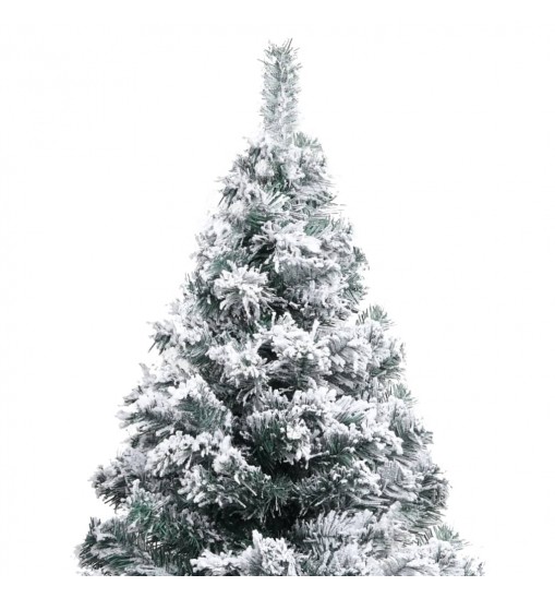 vidaXL Artificial Christmas Tree with LEDs&Flocked Snow Green 82.7"