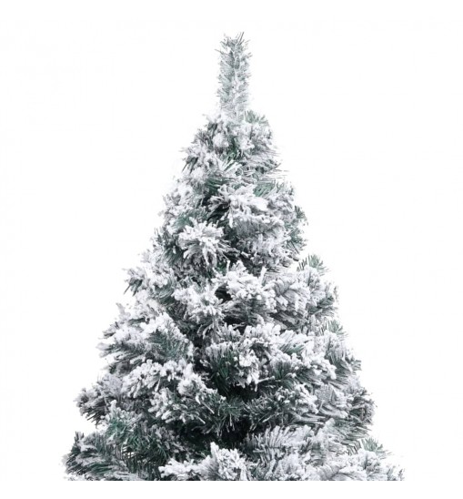 vidaXL Artificial Christmas Tree with LEDs&Flocked Snow Green 94.5"