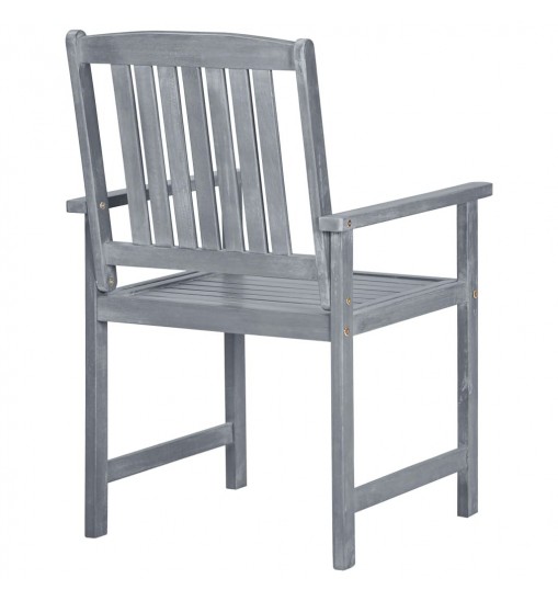 vidaXL Patio Chairs 8 pcs Solid Acacia Wood Gray