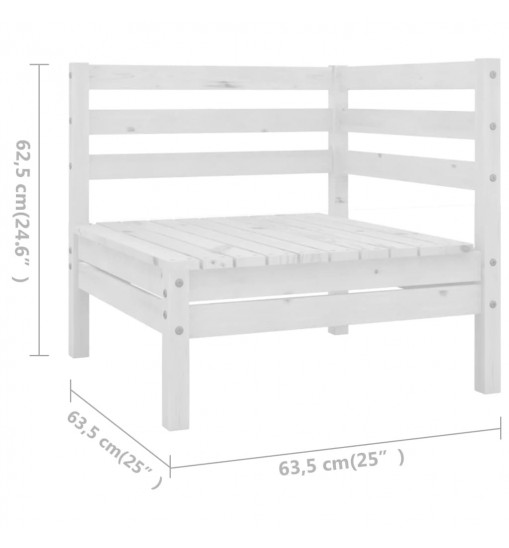 vidaXL 6 Piece Patio Lounge Set Solid Pinewood White