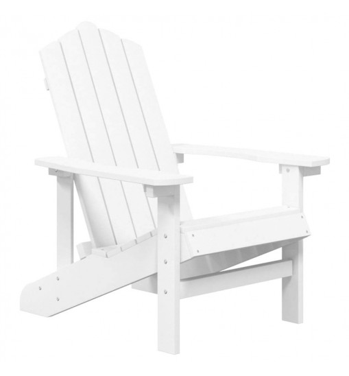 vidaXL Patio Adirondack Chairs with Table HDPE White