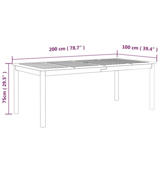 vidaXL 9 Piece Patio Dining Set Solid Wood Acacia Gray