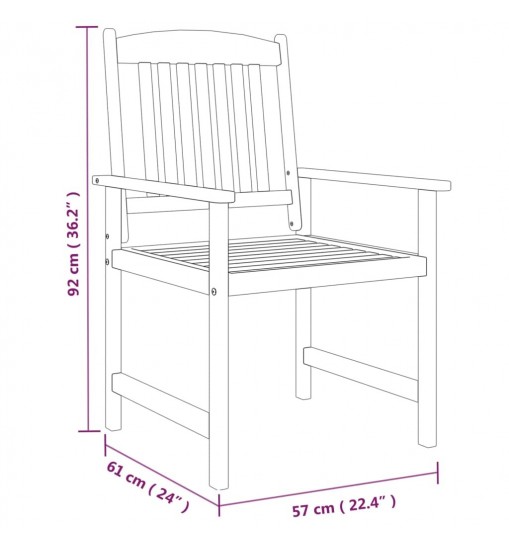 vidaXL 9 Piece Patio Dining Set Solid Wood Acacia Gray