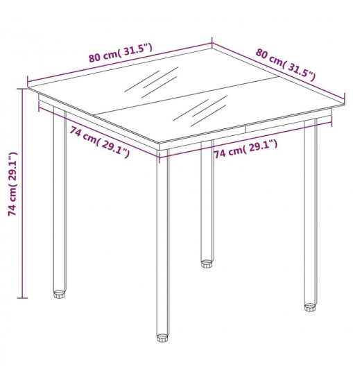 vidaXL 3 Piece Patio Dining Set Light Gray